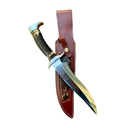 Handmade MIT Crown Stag Recurve Bowie Knife